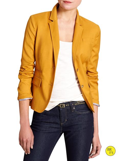 banana republic orange blazer